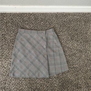 Zara Basic Plaid Gray Skirt